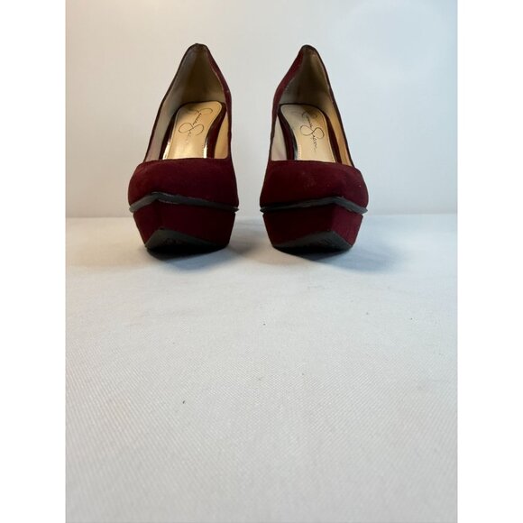 Jessica Simpson Venisse Womens Size 7.5M Burgundy Suede Platform Stiletto Heels - Picture 3 of 16